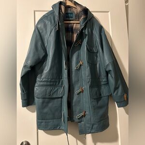 Men's Blue Leather Jacket